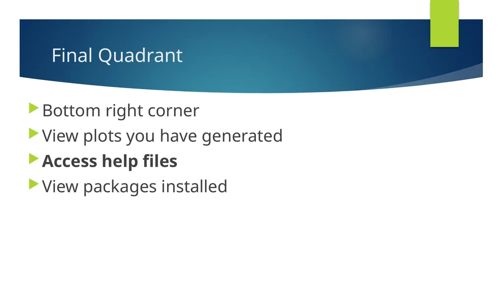 R Learning Module 1 GH 811 Lab: Week 1 January - slide 6 of 26