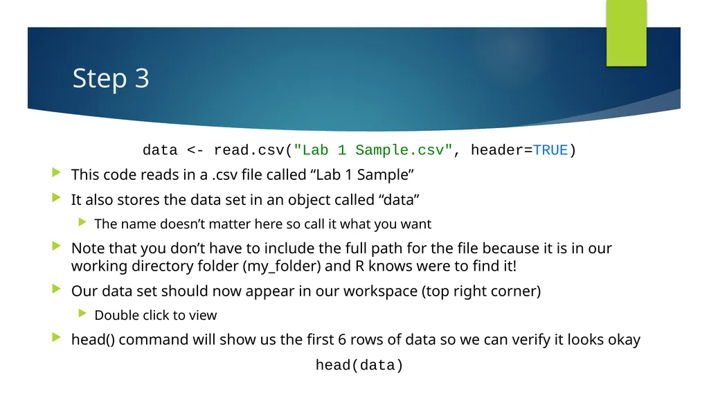R Learning Module 1 GH 811 Lab: Week 1 January - slide 13 of 26