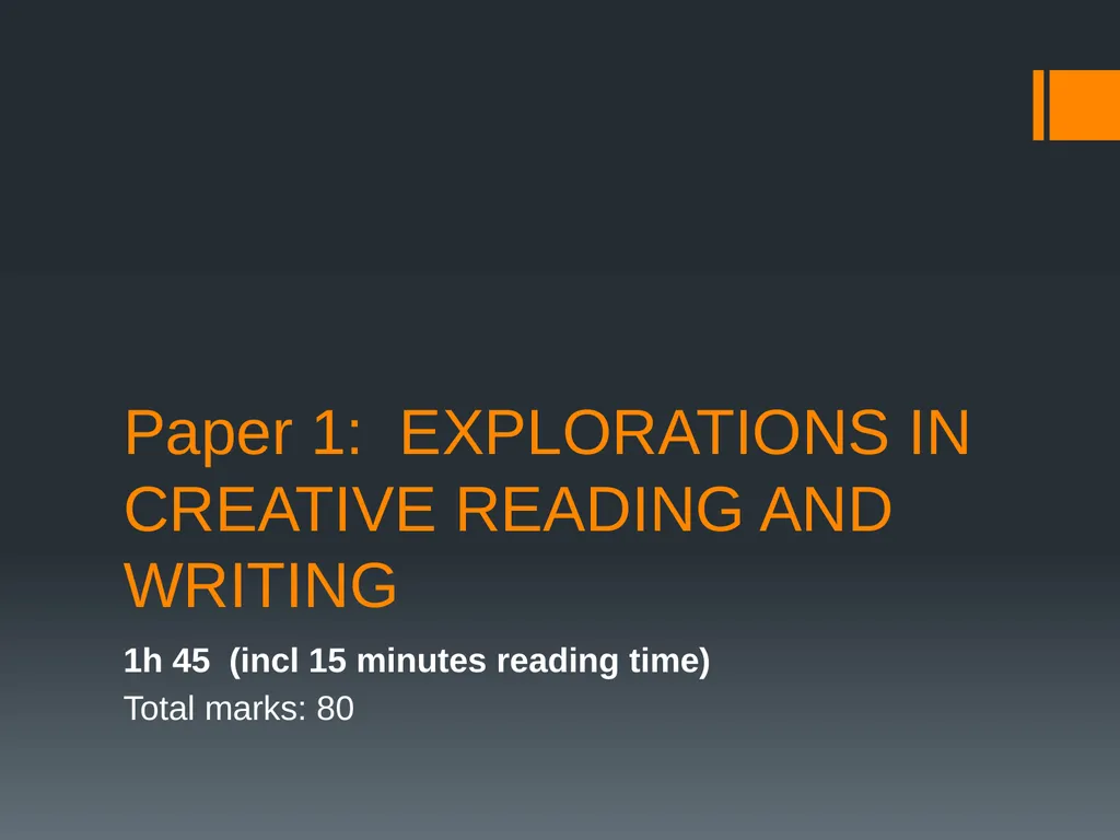 Paper 1: EXPLORATIONS IN CREATIVE READING AND - slide 1 of 26