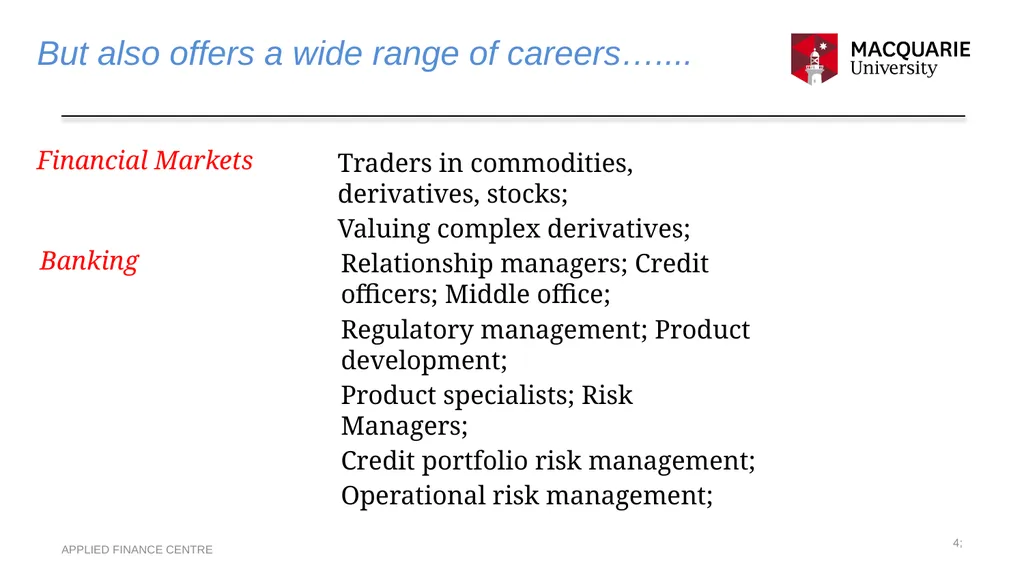 Associate Professor Tony Carlton Applied Finance - slide 4 of 10
