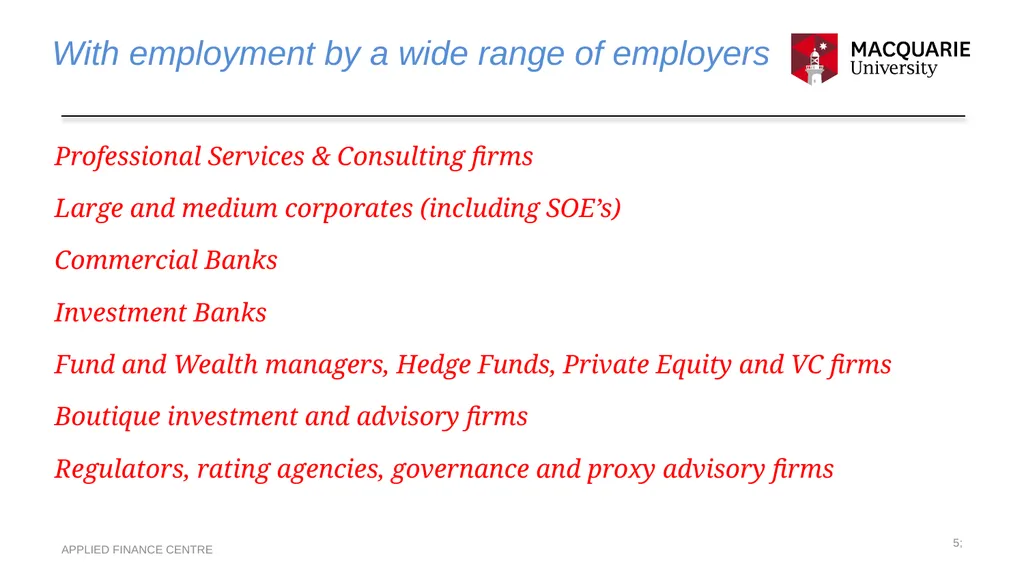 Associate Professor Tony Carlton Applied Finance - slide 5 of 10