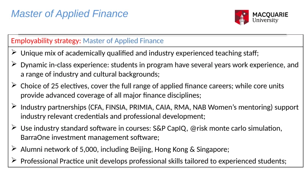 Associate Professor Tony Carlton Applied Finance - slide 7 of 10