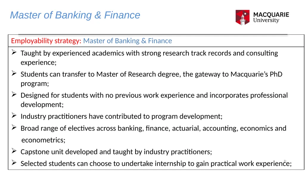 Associate Professor Tony Carlton Applied Finance - slide 8 of 10