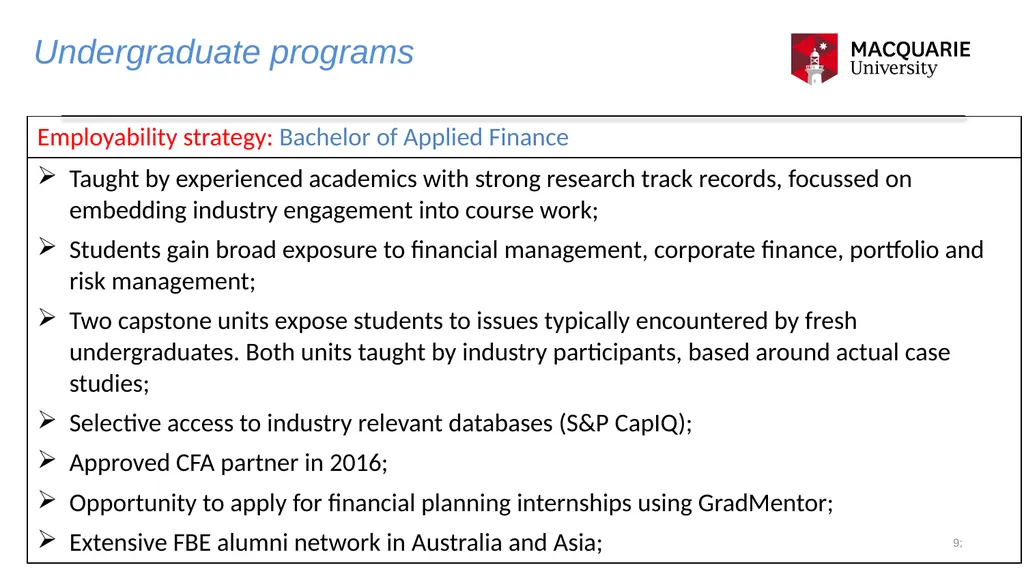 Associate Professor Tony Carlton Applied Finance - slide 9 of 10