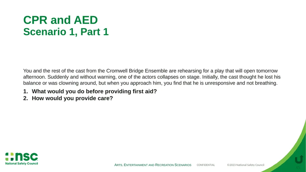 Case Scenarios for Customizing Your Training These - slide 45 of 56