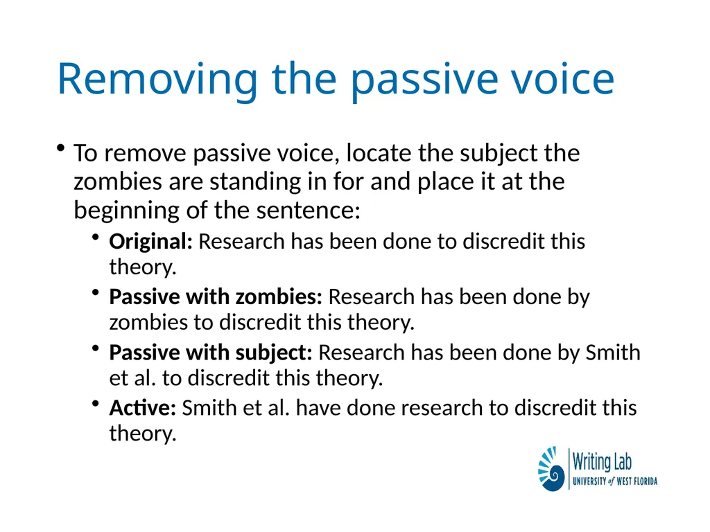Writing Lab Passive and Active Voice Voice Voice - slide 5 of 6