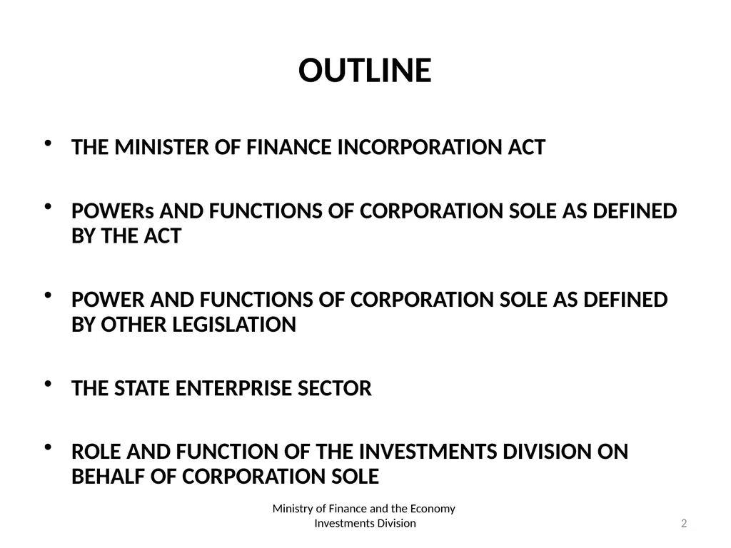 THE ROLE AND FUNCTION OF CORPORATION SOLE - slide 2 of 18