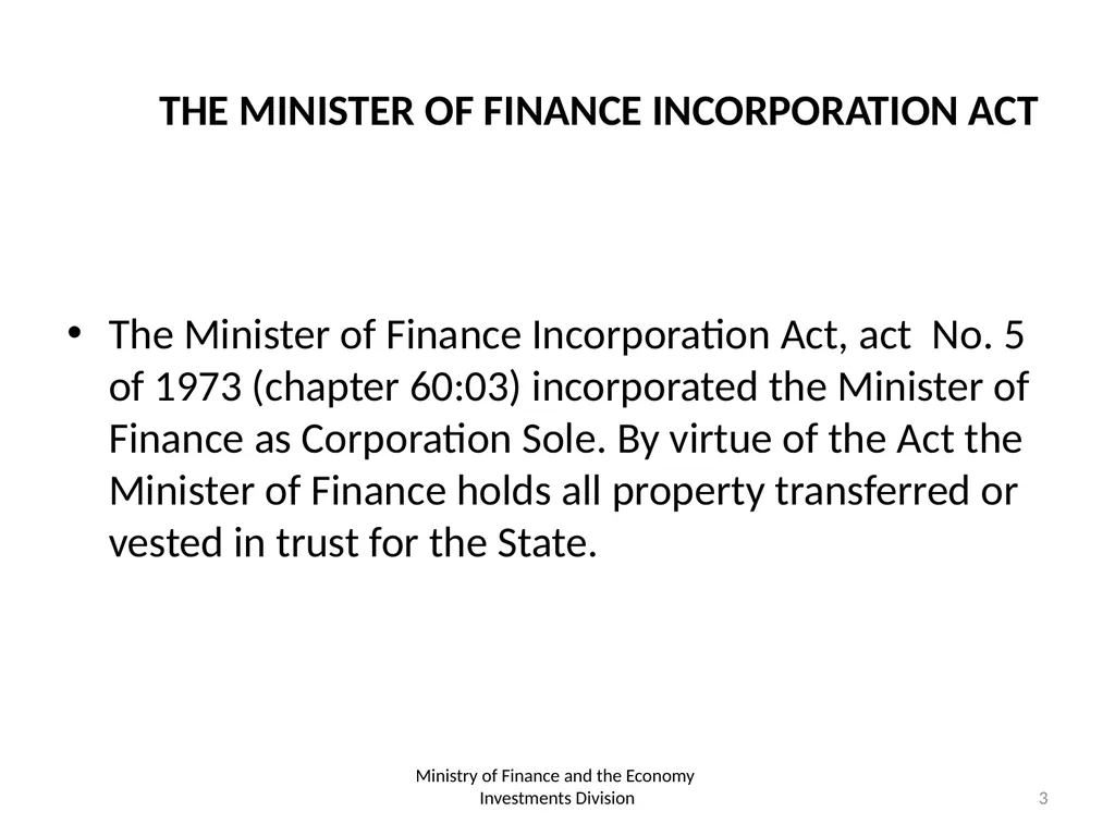 THE ROLE AND FUNCTION OF CORPORATION SOLE - slide 3 of 18
