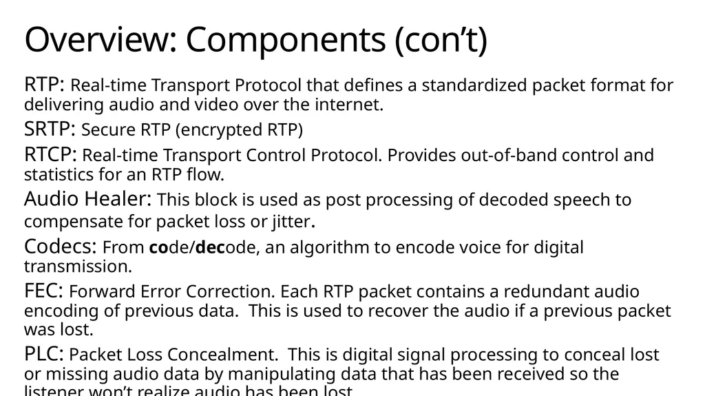 Media stack deep dive Module Overview Overview of - slide 8 of 43
