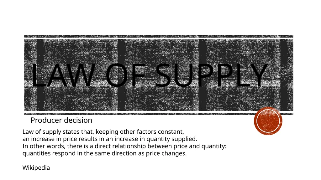 Supply Producer decision Students will be able to - slide 2 of 50
