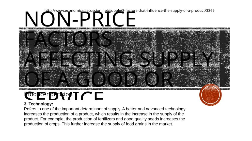 Supply Producer decision Students will be able to - slide 10 of 50