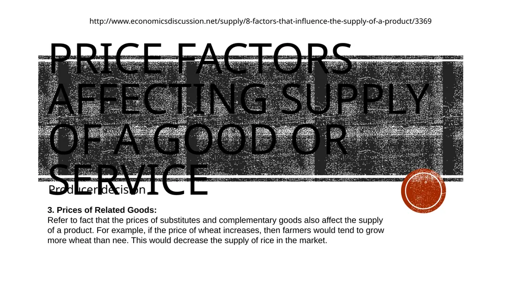 Supply Producer decision Students will be able to - slide 15 of 50