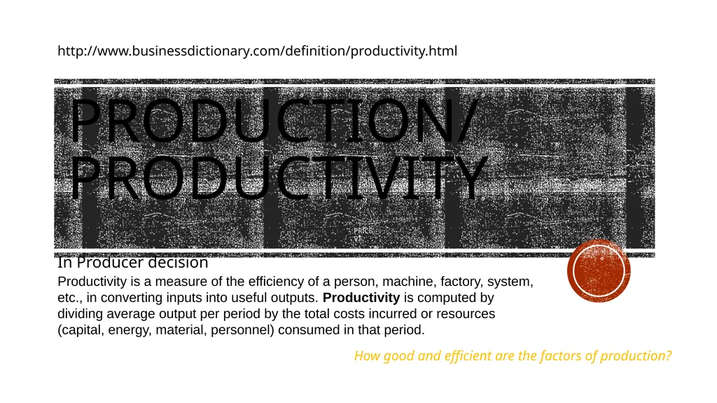 Supply Producer decision Students will be able to - slide 22 of 50