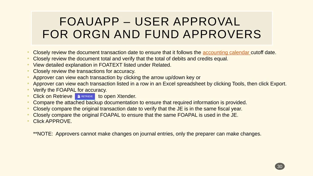 Banner Admin Pages journal entry training - slide 30 of 41