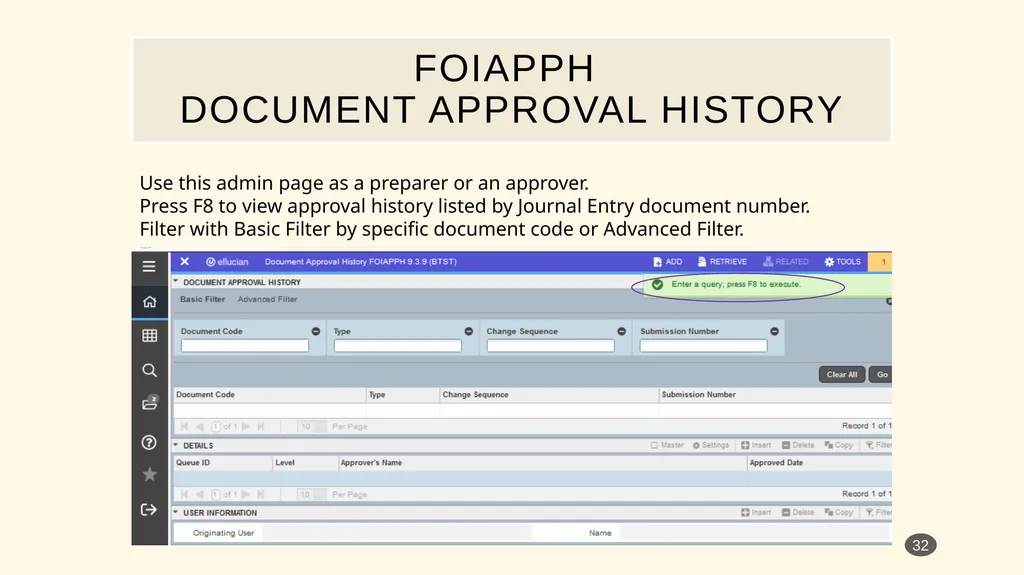 Banner Admin Pages journal entry training - slide 32 of 41