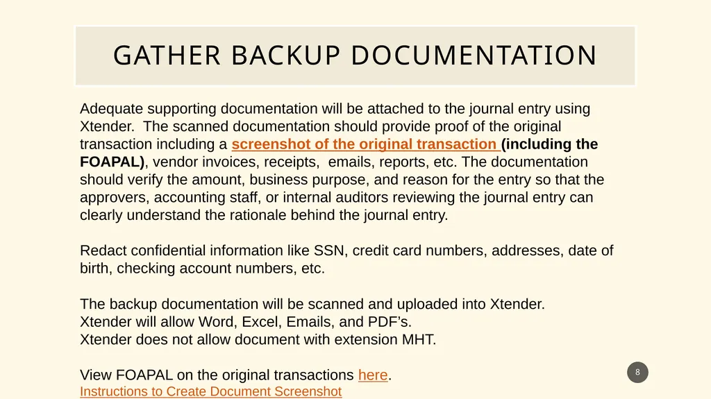 Banner Admin Pages journal entry training - slide 8 of 41