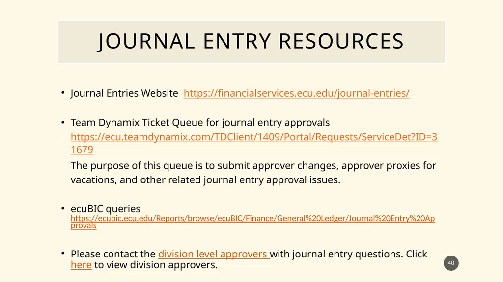 Banner Admin Pages journal entry training - slide 40 of 41