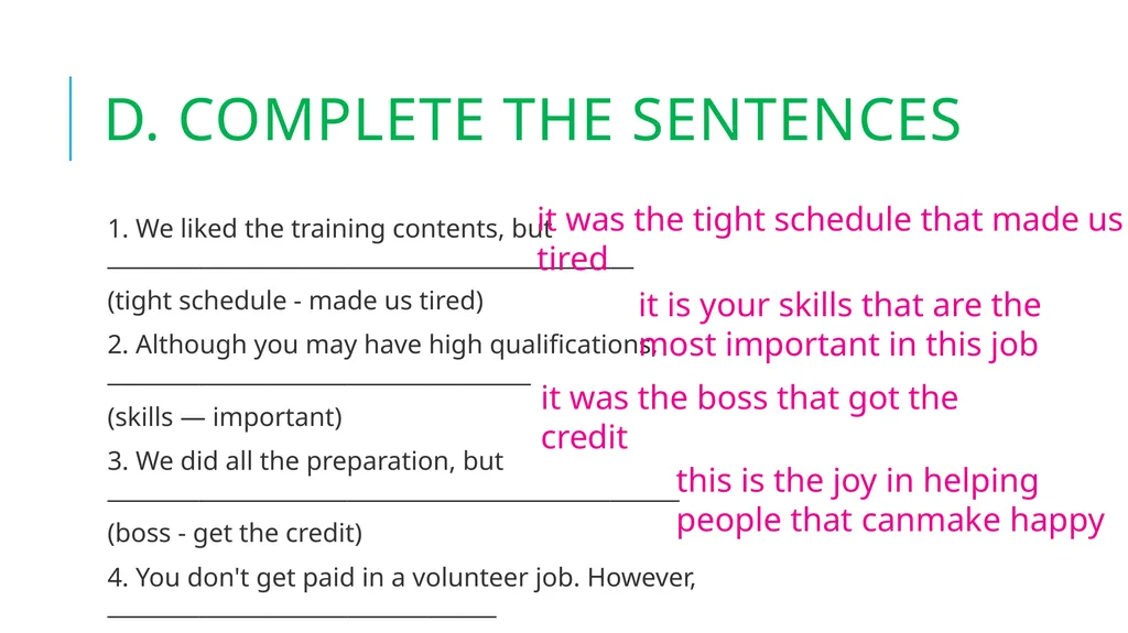 Language expansion & grammar Unit 11 – CAREERS - slide 14 of 18
