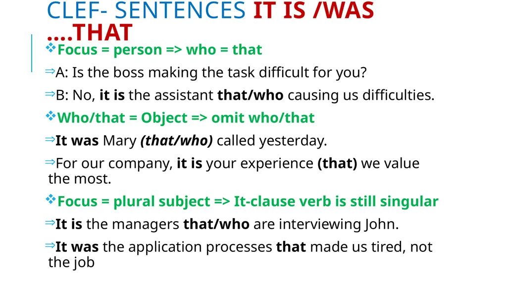 Language expansion & grammar Unit 11 – CAREERS - slide 12 of 18