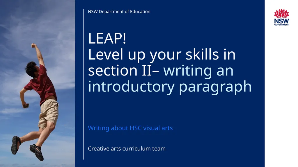 LEAP! Level up your skills in section II– writing - slide 1 of 8