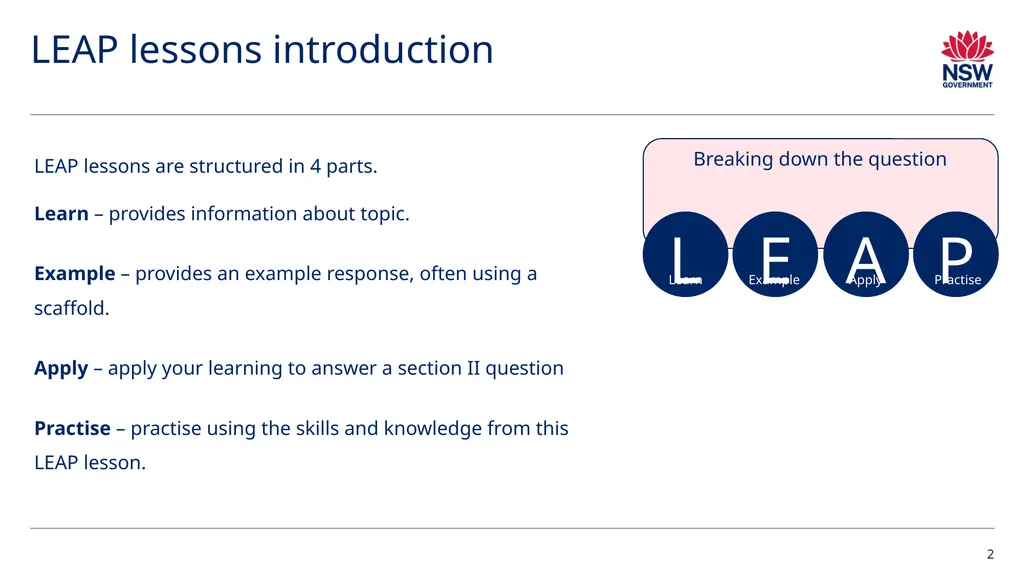 LEAP! Level up your skills in section II– writing - slide 2 of 8