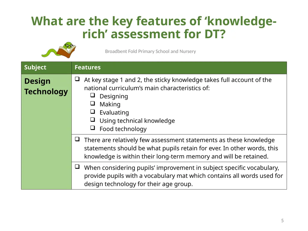 What are the key features of ‘knowledge-rich’ - slide 5 of 12