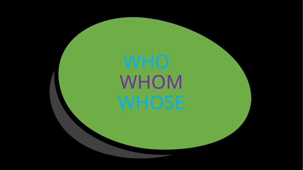WHO WHOM WHOSE SUBJECTS, OBJECTS AND POSSESSIVE - slide 1 of 14