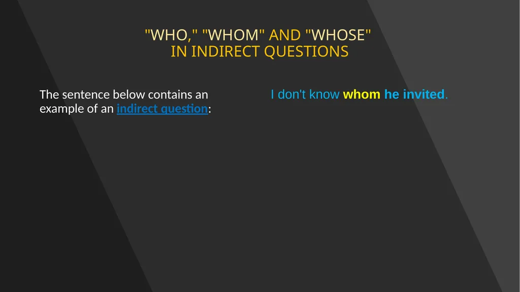 WHO WHOM WHOSE SUBJECTS, OBJECTS AND POSSESSIVE - slide 8 of 14