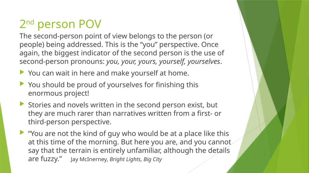 First, Second, and Third Person First, second, and - slide 5 of 9