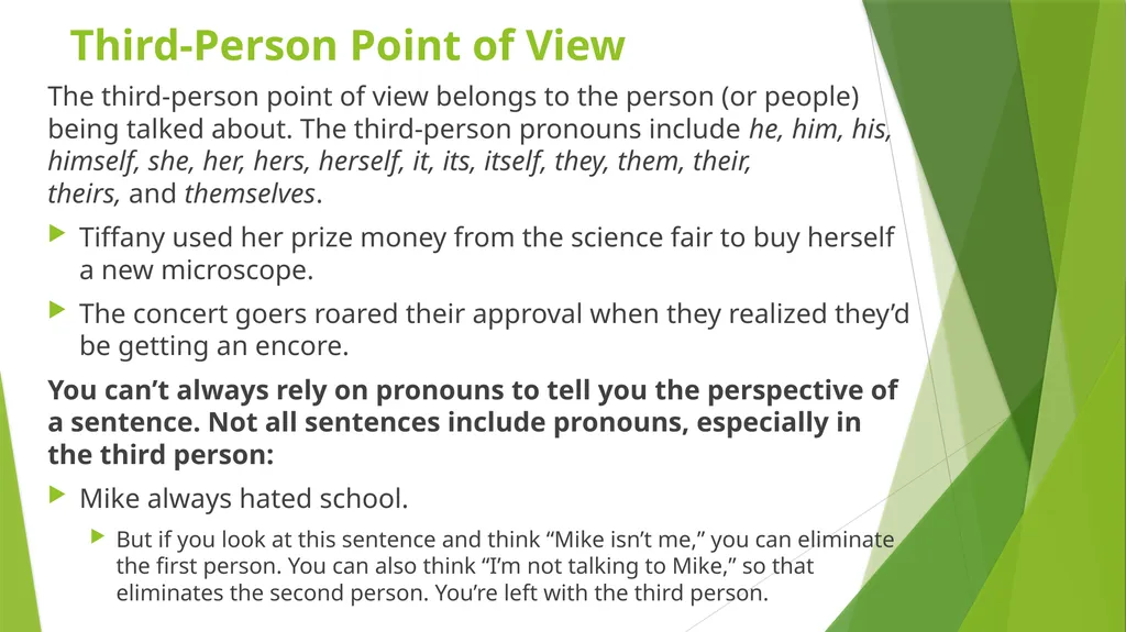 First, Second, and Third Person First, second, and - slide 7 of 9