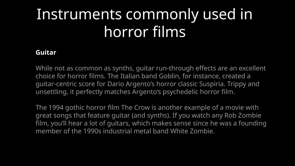 Horror Sound Effects and Techniques Τρίτη 18/03 - slide 10 of 20