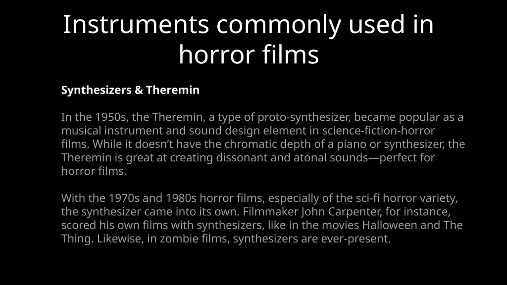 Horror Sound Effects and Techniques Τρίτη 18/03 - slide 8 of 20