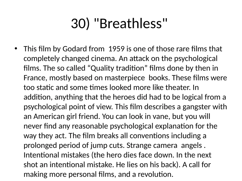 60 FILMS THAT CHANGED CINEMA. REMARK: I GOT TO 60 - slide 35 of 68
