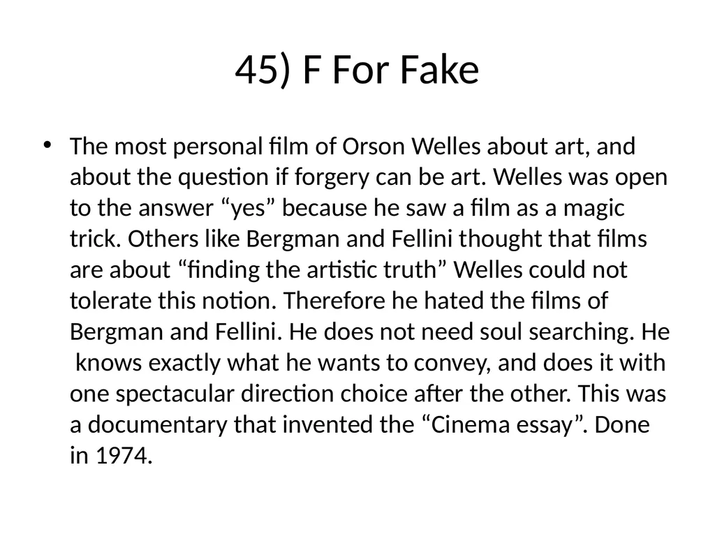 60 FILMS THAT CHANGED CINEMA. REMARK: I GOT TO 60 - slide 51 of 68
