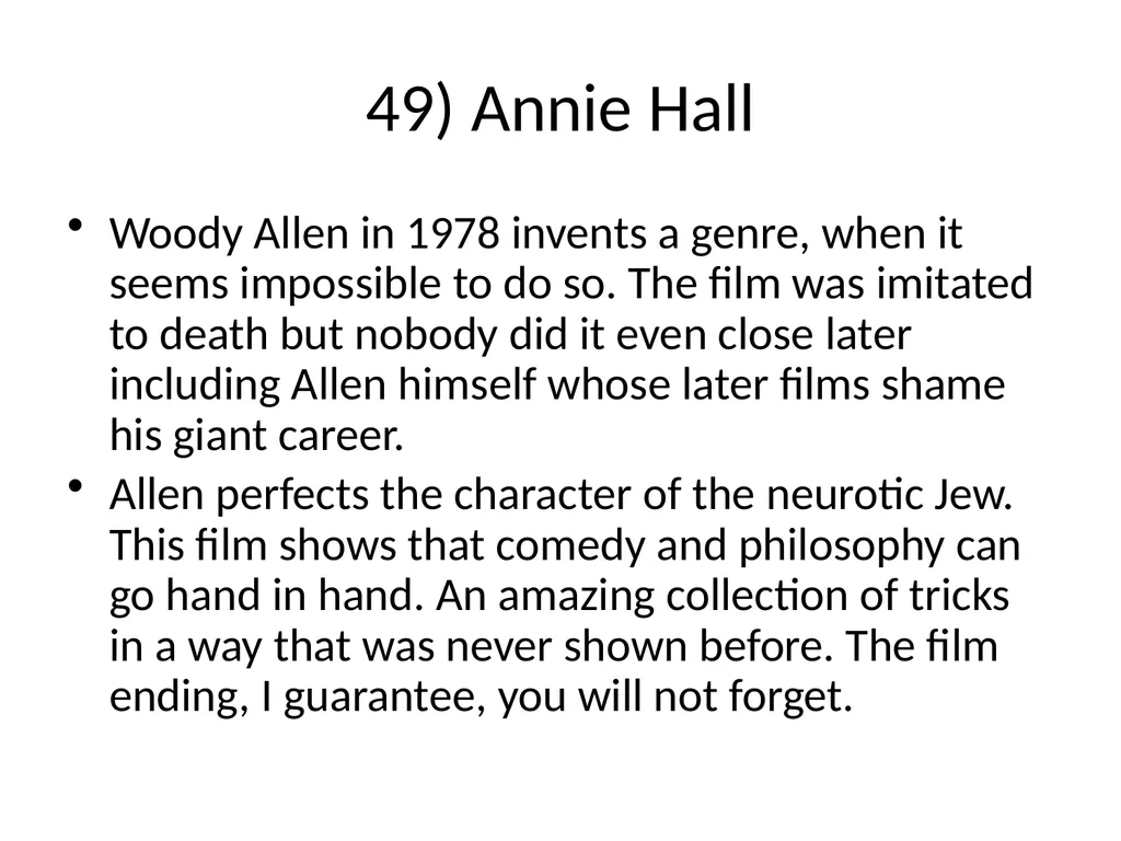 60 FILMS THAT CHANGED CINEMA. REMARK: I GOT TO 60 - slide 55 of 68