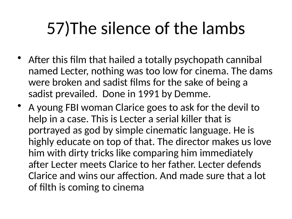 60 FILMS THAT CHANGED CINEMA. REMARK: I GOT TO 60 - slide 64 of 68