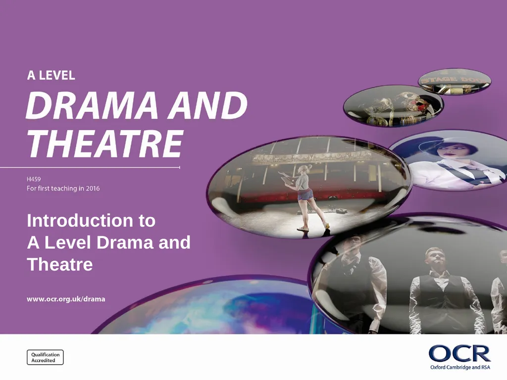 Introduction to A Level Drama and Theatre What is - slide 1 of 14