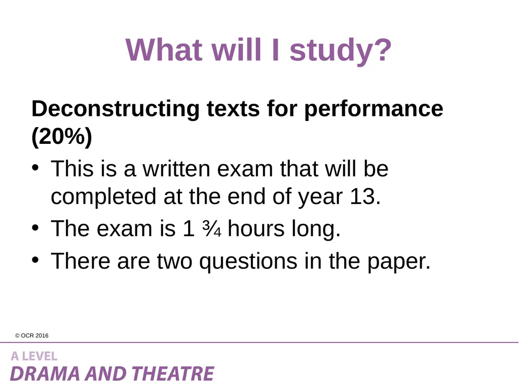 Introduction to A Level Drama and Theatre What is - slide 11 of 14