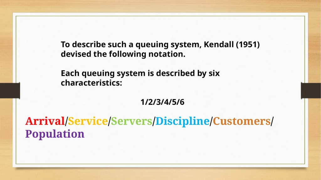 The Kendall–Lee Notation for Queuing Systems - slide 3 of 13