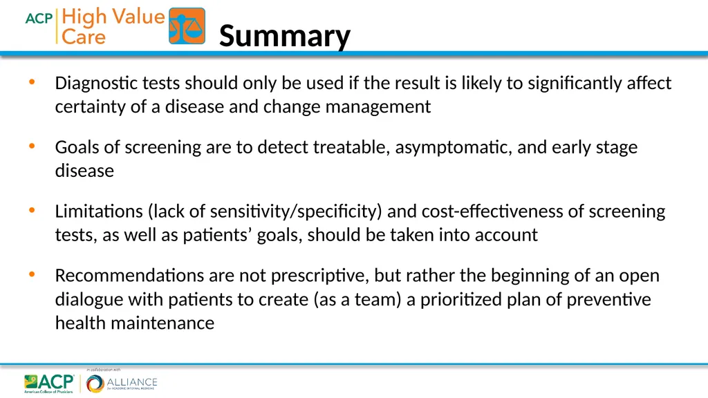 High Value Diagnostic Testing and Screening 2018• - slide 27 of 28