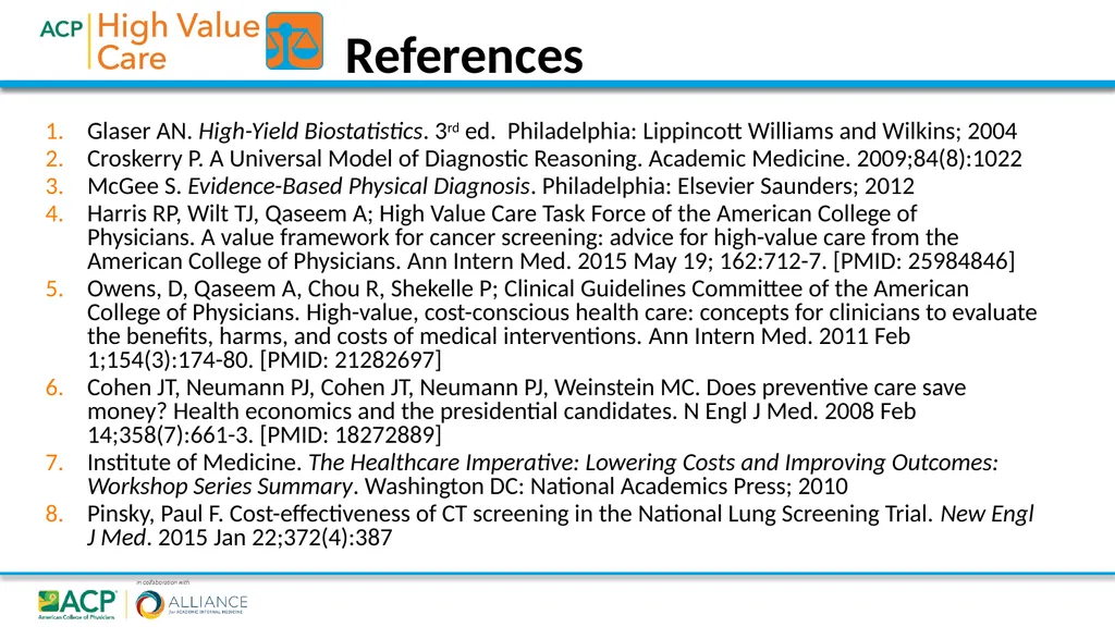 High Value Diagnostic Testing and Screening 2018• - slide 28 of 28