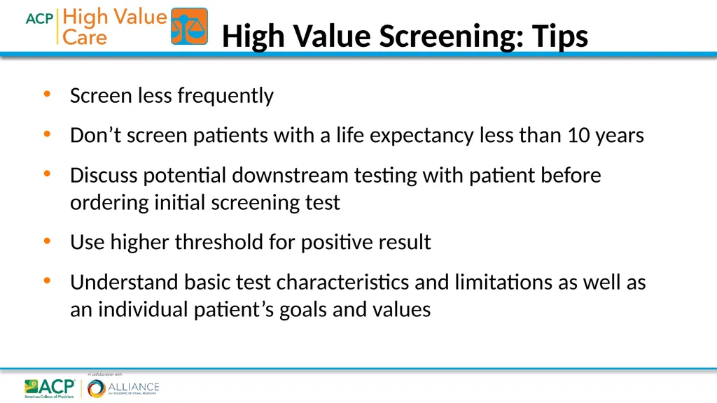 High Value Diagnostic Testing and Screening 2018• - slide 24 of 28