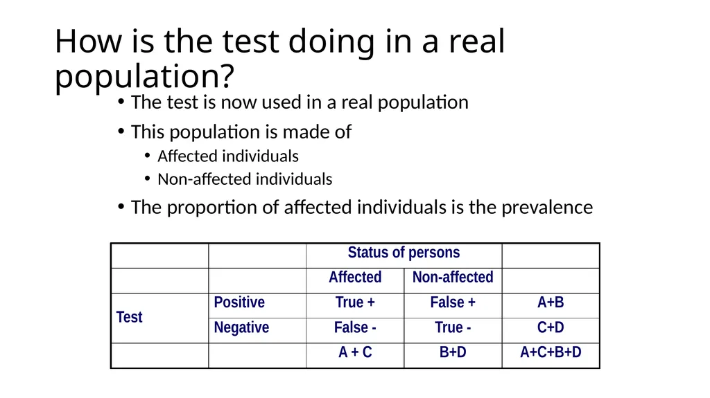Diagnostic Tests Results of a Screening Test 5 - slide 14 of 33