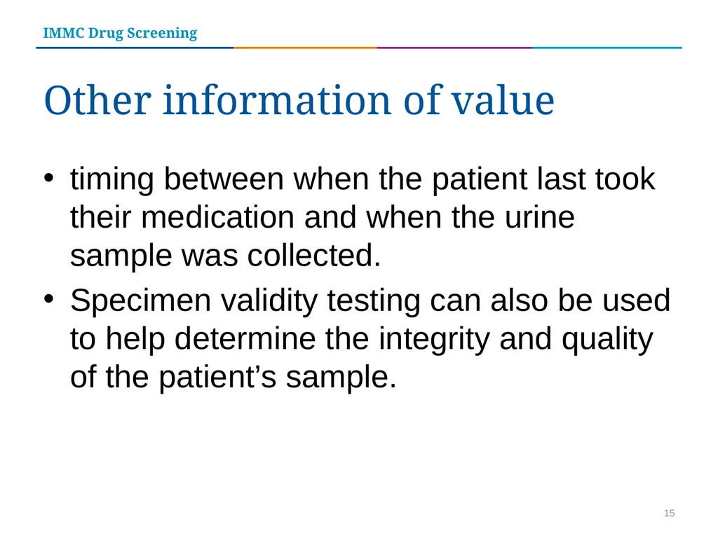 Iowa Methodist Medical Center Drug Screening Tests - slide 15 of 15