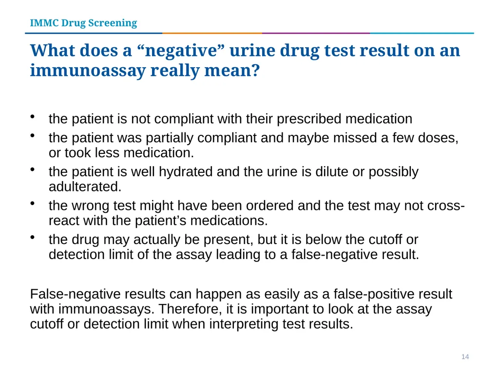 Iowa Methodist Medical Center Drug Screening Tests - slide 14 of 15