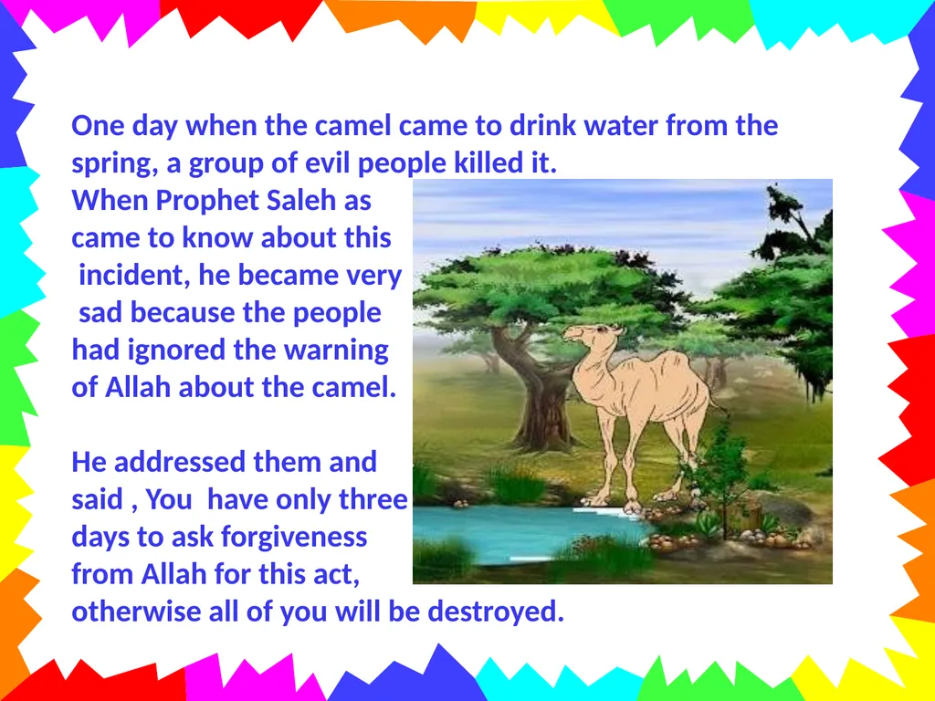 Stories of the Prophets- Prophet Saleh a.s. Once - slide 9 of 14