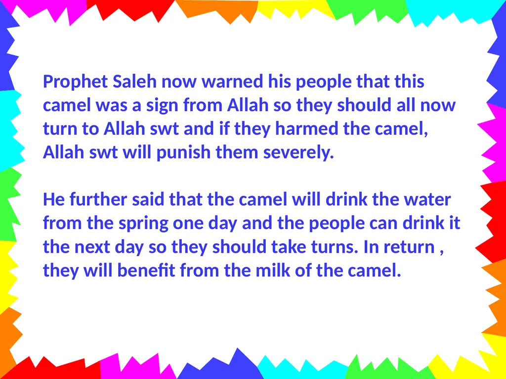 Stories of the Prophets- Prophet Saleh a.s. Once - slide 7 of 14