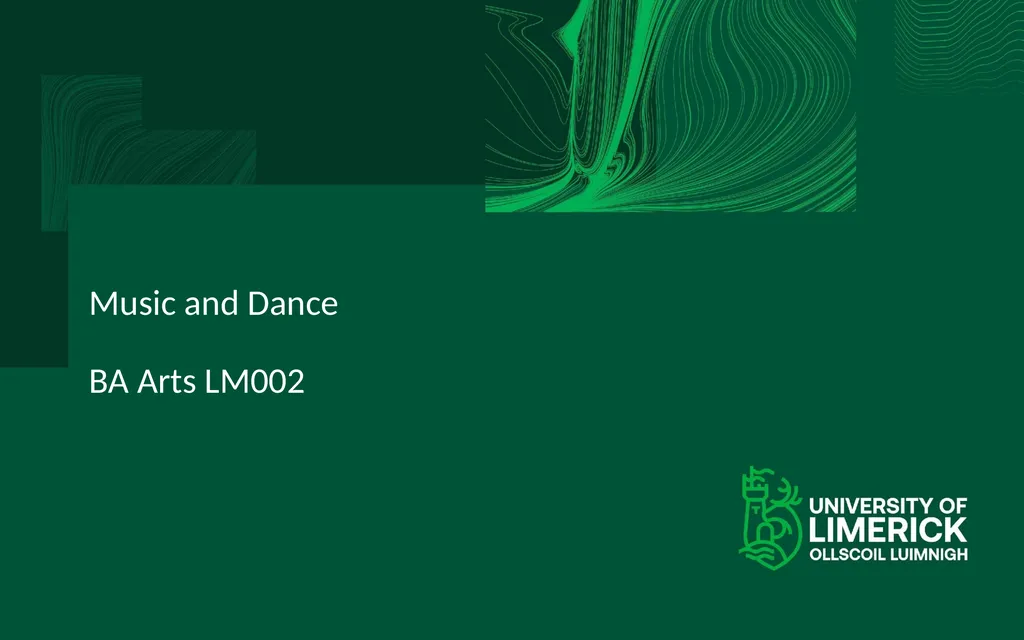 Music and Dance BA Arts LM002 Studying Music and - slide 1 of 5