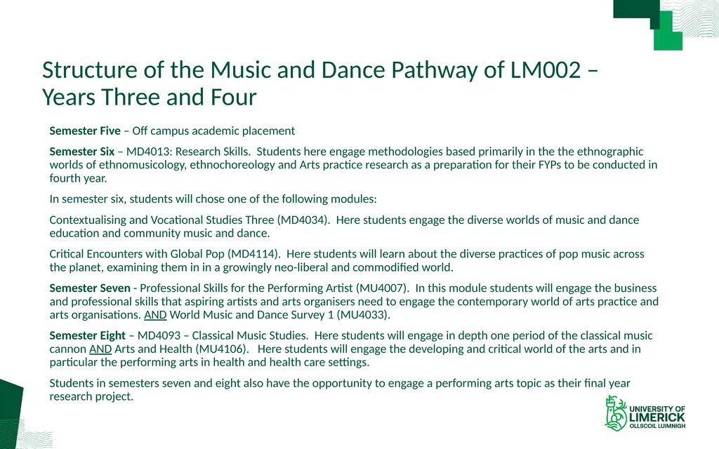 Music and Dance BA Arts LM002 Studying Music and - slide 4 of 5