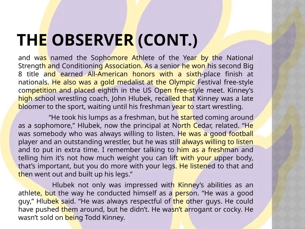 Todd Kinney Central Dewitt Hall of Fame Induction - slide 5 of 6